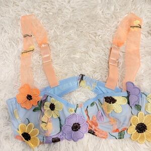 Floral Embroidered Sheer Bralette